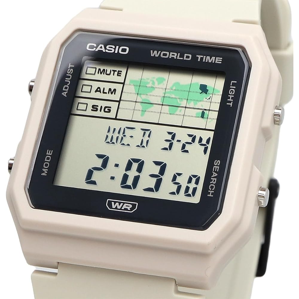 [Casio] CASIO World Time Digital Unisex Watch LF-30W-8A Biomass Plastic Band Ivory (Overseas Model) [Parallel Import]