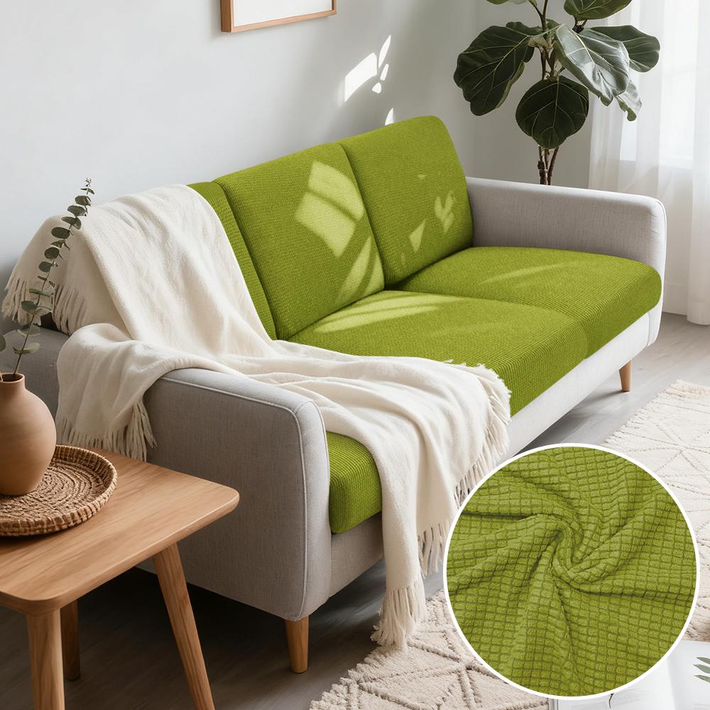 Jacquard Woven Fabric Pure Couch Fitted Covers Polar Thermal Fleece Fabric Form Fitting Sofa Seat Covers Detachable Couch Protector Furniture Cover