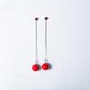 Simple Earline Women'S Long Geometric Temperament Ear Jewelry Red Two-Wear Earrings Festive Fringed Stud Earrings