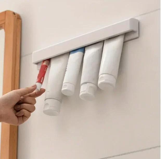 

Настенный держатель для зубной пасты для ванной комнаты, многофункциональный, экономящий место держатель для зубной пасты, аксессуары для ванной комнаты