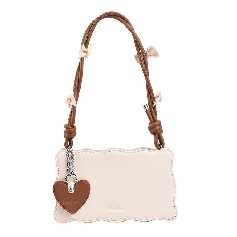 

Нишевая сумка подмышку женская весенне-летняя новая сумка-багет с бантом, маленькая квадратная сумка, модная сумка на плечо коричневый