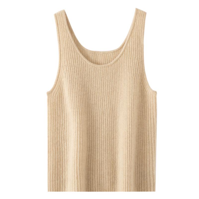 Le Kasha Women's 100% Cashmere Vest: Round Neck, Sleeveless Knit, Versatile Autumn/Winter Layer.
