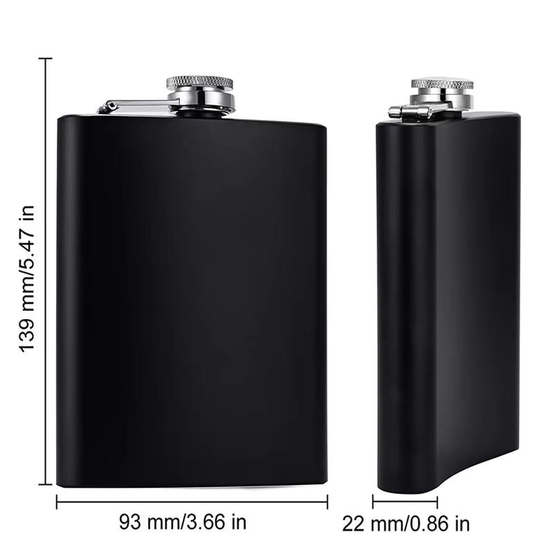 Camping Hip Flask 6 7 8oz Stainless Steel Black Hip Flask Set Leakproof Hip Flask with Funnel Alcohol Drinking Flask JT470