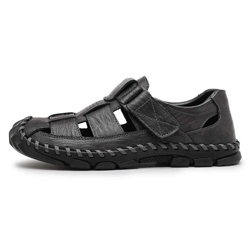 Handgenähte Herren-Strandsandalen aus echtem Leder in Übergröße