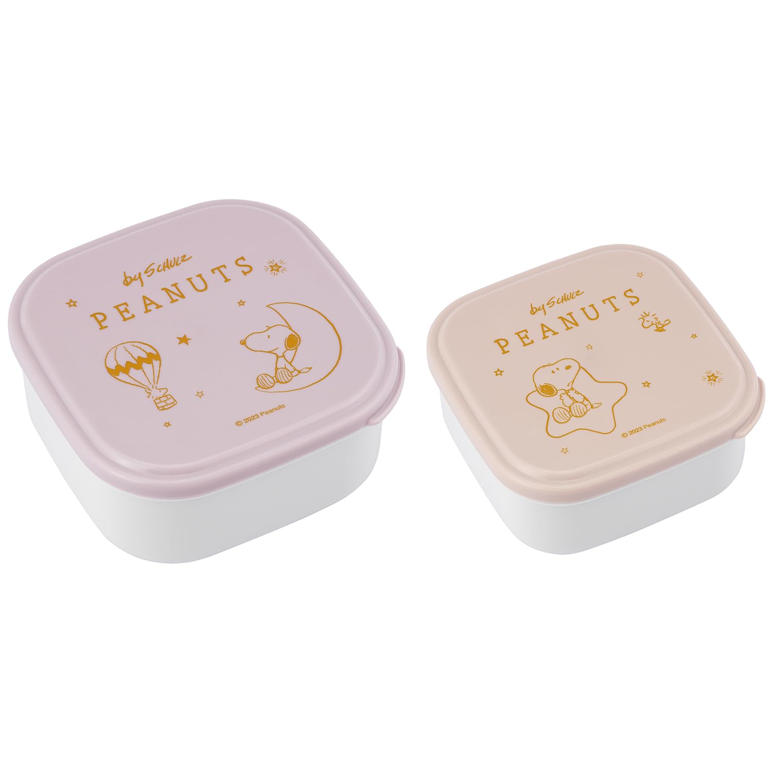 

OSK Snoopy Peanuts Fancy Sealable Container Set of Made in Microwave Nesting Perfect for and Small and Students 2, Purple, 360ml/550ml Capacity, фиолетовый