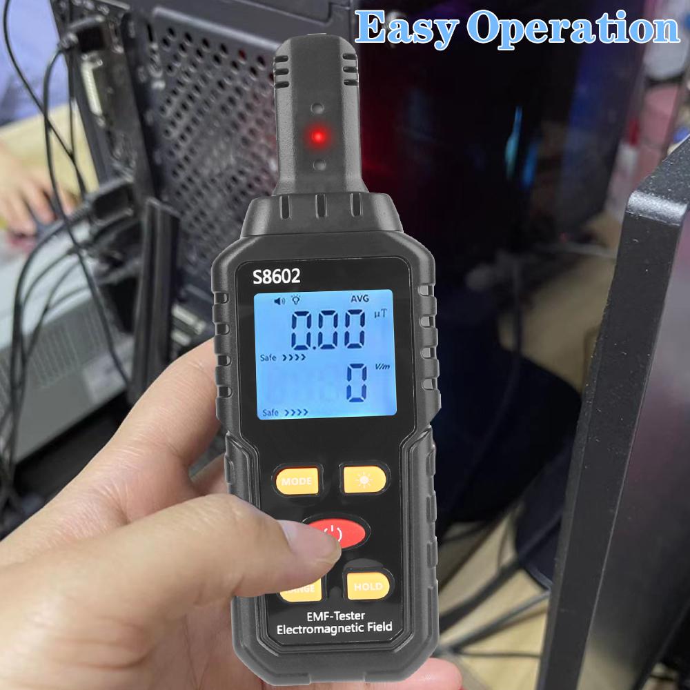 Digital 3 In 1 Portable Electromagnetic Field Radiation Detector EMF Tester Electromagnetic Field Temperature Test 3 LED Indicator Light