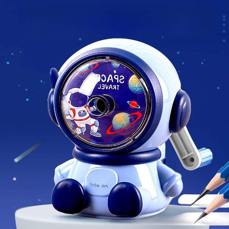 Creative Astronaut Hand-Cranked Pencil Sharpener for Students - Cartoon Design