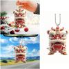 Acrylic 2D Lion Dance Pendant Hanging Lightweight Flat Indoor Decoration Lion Pattern Spring Festival Rustic Ornament