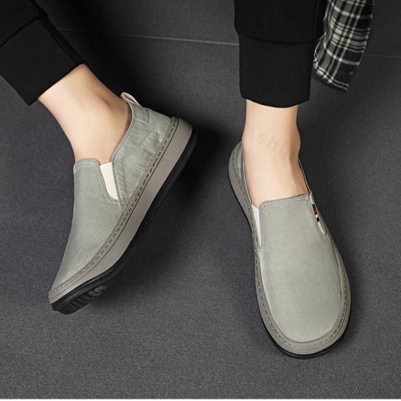Fashion Men's Shoes Ice Silk Cloth Canvas Shoes Casual Sneakers 2025 Breathable Men Trend Slip On Platform Student Zapatillas Tenis
