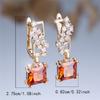 Trendy Crystal White Red Zircon Stone Hoop Earrings For Women Vintage Gold Color Wedding