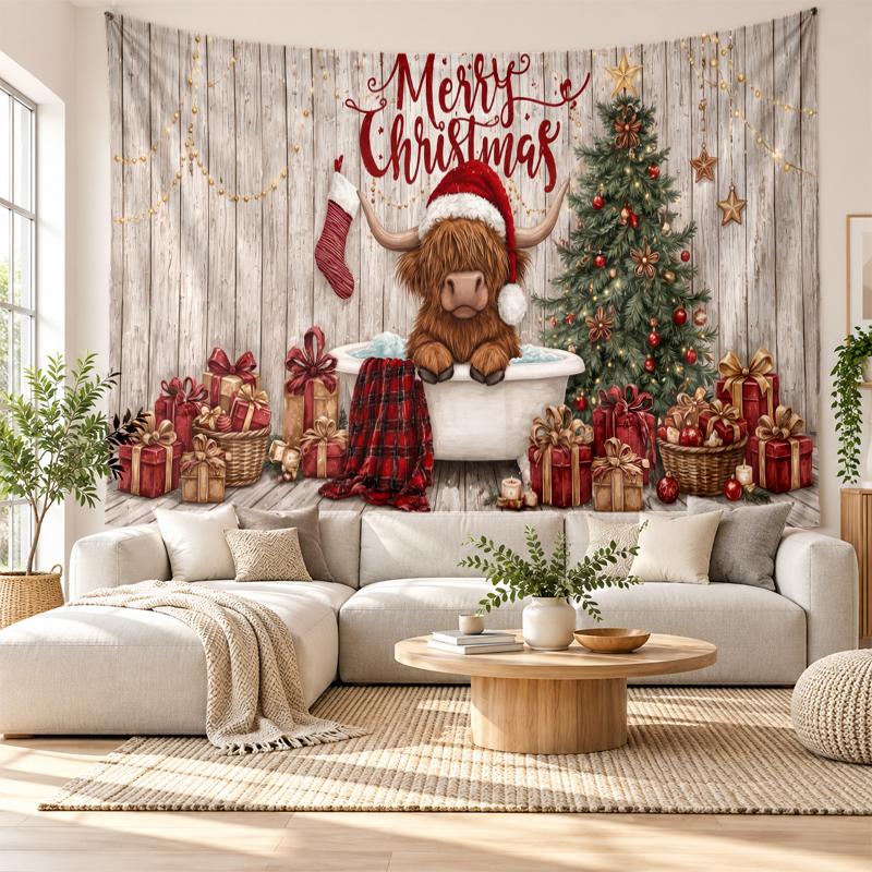 Christmas Printed Tapestry Wall Hanging For Bedroom Living Room Wall Decor Holiday Gift