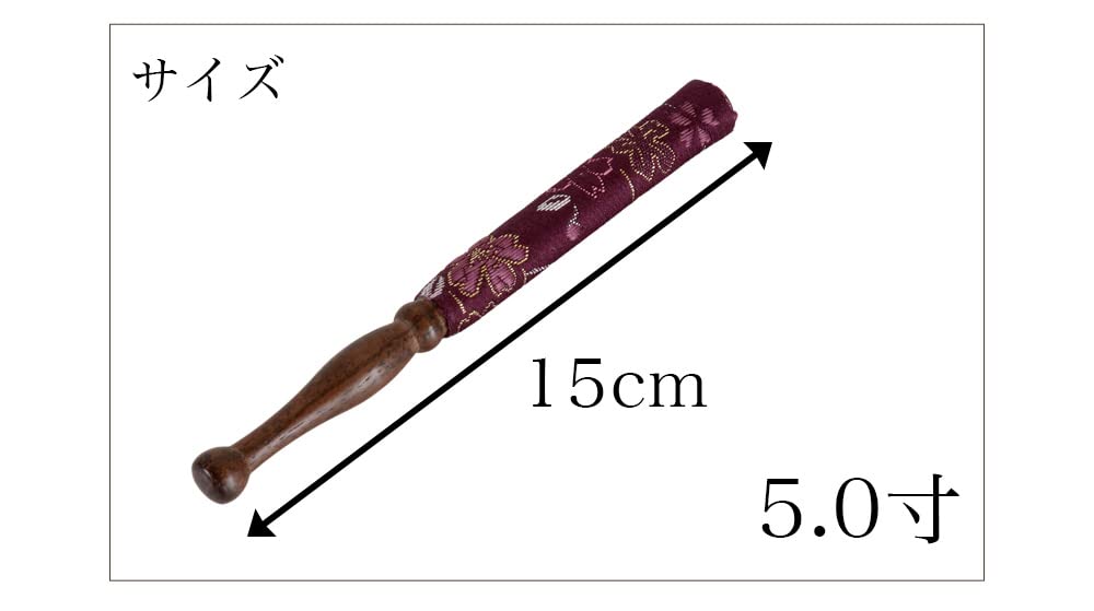 Naamukuma-chan Koubou Bell Stick, Sakura Pattern, 5 Sun (approx. 15cm long), WhiteBrown