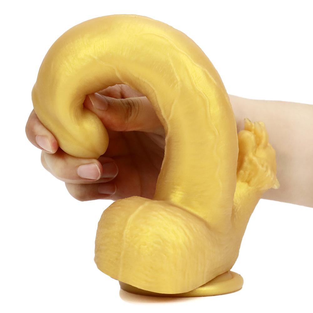 Silica Gel Riesendildo Realistischer Drachenschuppen Penis mit Saugnapf für Frauen Spielzeug Tier Flexibler Analplug Silikon Sex Shop