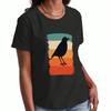 Retro Bird Silhouette Ladies' Cotton T Shirt, Premium Cotton Quality Print, Durable And Longlasting, Relaxed Fit And Stylish, Perfect For Bird Lovers 
