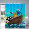 Tenda da Doccia Impermeabile Tessuto in Poliestere Pittura Colorata Tende da Bagno Adventure Time Decorazione Bagno di Casa Tenda con Ganci