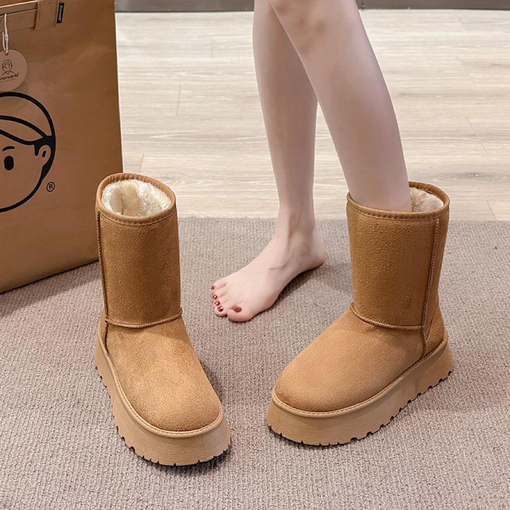 Winter New Snow Boots Women's Round Head Casual Comfortable Fashion Foot High Cotton Shoes