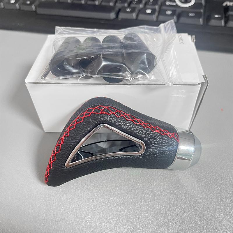 

Универсальная ручка переключения передач из ПУ кожи, красная линия, черная линия, ручка рычага переключения передач для механической машины, сменная ручка, модифицированная ручка переключения передач