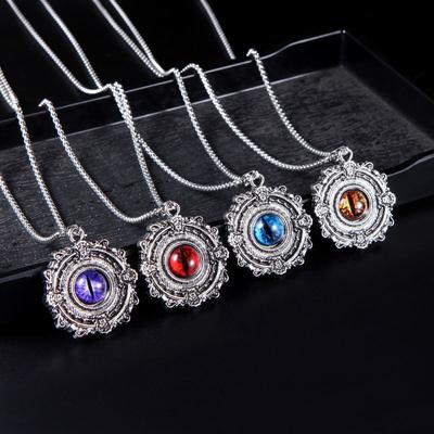 [Devil's Eye] Vintage Pattern Compass Society Male Student Eye Pendant Nightlight Dominant Devil Necklace Trend