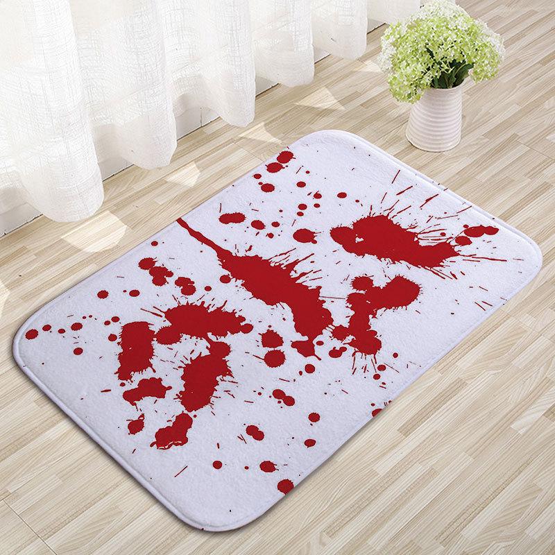 Halloween Carpet Soft Noise Reduction Home Decor Creative Horror Blood Handprint Entrance Doormat Bathroom Foot Mat