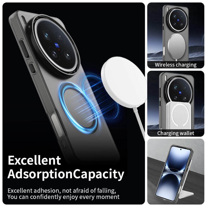 Magnetic For vivo X200 Ultra Case Magsafe Wireless Charging Cover vivo X200 Ultra X200s X200 Pro mini Matte PC Protective Cases