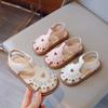 New Summer Embroidered Closed-toe Soft Sole Sandals, Trendy Chinese Style Shoes for Girls