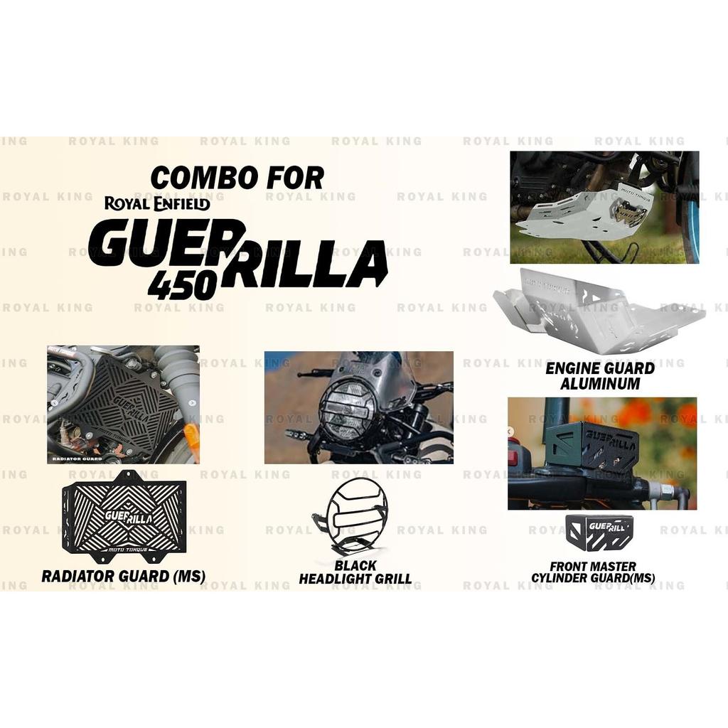 Engine Guard & Headlight "Grill Combo Pack Of 4 For Royal Enfield Guerrilla 450"