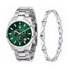 Attrazione Chronograph  Stainless Steel Green Sunray Dial Quartz R8853151017 Men's Watch With Extra Bracelet