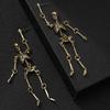 2 Pairs Pierced Halloween Skull Earrings Skull Shape Skeleton Drop Earrings  For Women