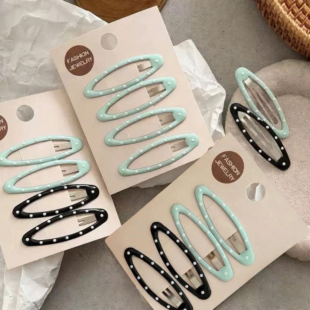 4pcs 4PCS Polka Dot Hair Clips Oval Shape Snap Hair Pins Minimalist Hair Accessories  Hair Styling