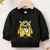 Kids  Crewneck Hoodie, Cute Cartoon & Geometric Print,Spring Autumn Winter Holiday Tops