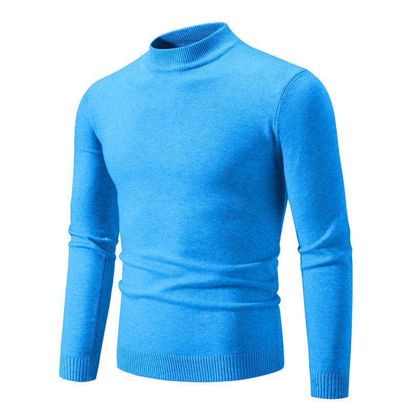 2024 Men's Large Slim Knit Half Turtleneck Sweaters for Autumn & Winter