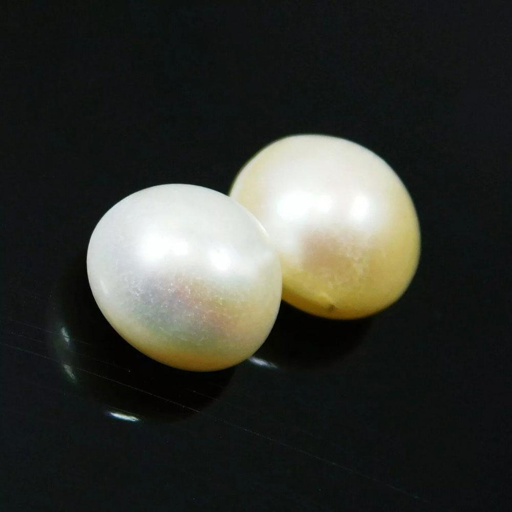 Lot of 15 Round Cut Natural White South Sea Pearls – 6-9 Ct Each, High Luster, Undrilled – Certified Genuine Pearls Lot Gems