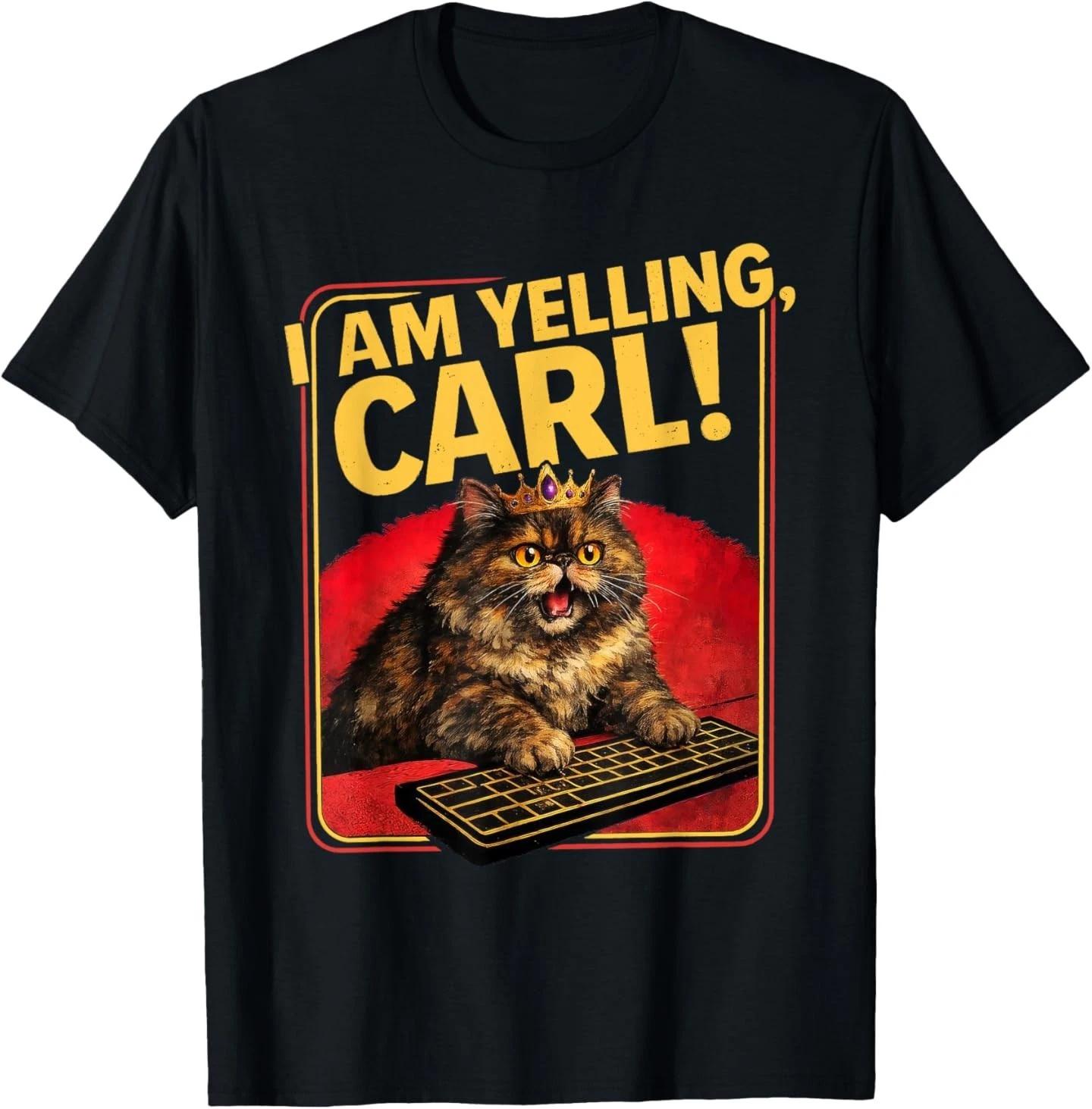 I Am Yelling, Carl! Funny Donut Cat T-Shirt M