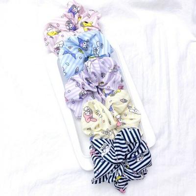Mno Personaje de Sanrio Scrunchie para el Pelo Chifón Gopchang Banda Goma para el Pelo