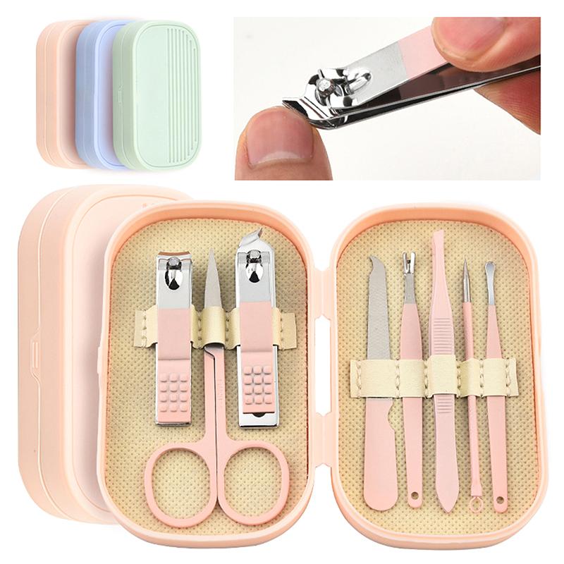 8/14/18pcs Nail Clipper Set Stainless Steel Manicure Pedicure Kit Portable Travel Case Earpick Nail File Foot Care Tool