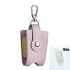 PU Leather Hand Sanitizer Holder with Metal Keychain Empty Refillable Bottle Perfect Small Gift for Friends