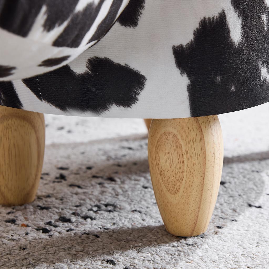 Universal Pet Foot Stool for All Seasons, Also Shoe-Changing Stool, Solid Wood Legs, Suitable for Home Decoration, Black and White