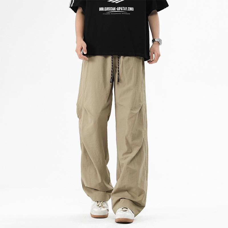 Mountain outdoor men's summer overalls straight wide-leg pants casual versatile loose trousers men