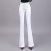 Lente 2026 Witte High-Waisted Stretch Flare Broek