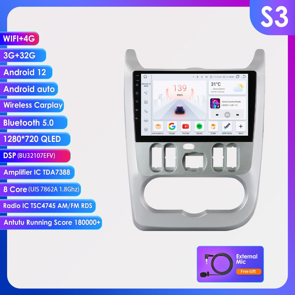 Hizpo 4G 9'' 10.33'' Sisteme inteligente AI CarPlay Android Auto Radio pentru Renault Logan 1 Sandero Lada Largus Ecran inteligent Auto Multimedia BT