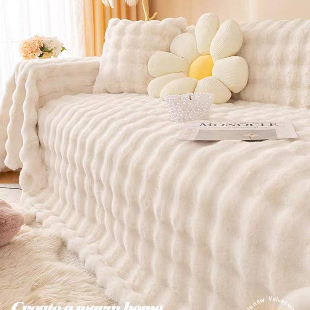 Ins Style Sofabezug Stoff Winter Plüsch Sofa Handtuch High-End Creme Stil Sofabezug Handtuch All-inclusive Sofabezug