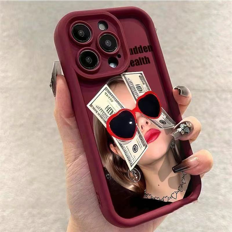 Sunglasses banknotes are suitable for iphone17pro mobile phone case Apple 15 Europe, America and 14 girls 13promax new 16x.