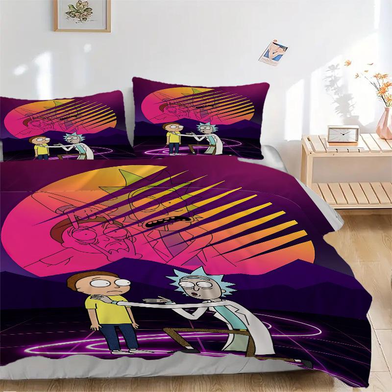Space Adventure Friends Print 3Pcs Bedding Setduvet Cover With 2 Bedropillowcase Home Birthday Gift