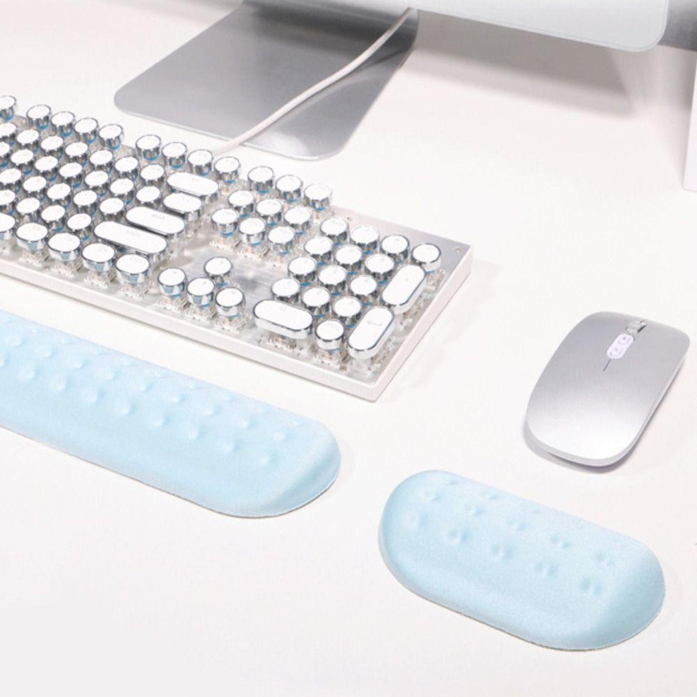 New Non-Slip Keyboard Mouse Pad Soft PU Wrist Support Ergonomic Home Office Wrist Rest Mice Mat