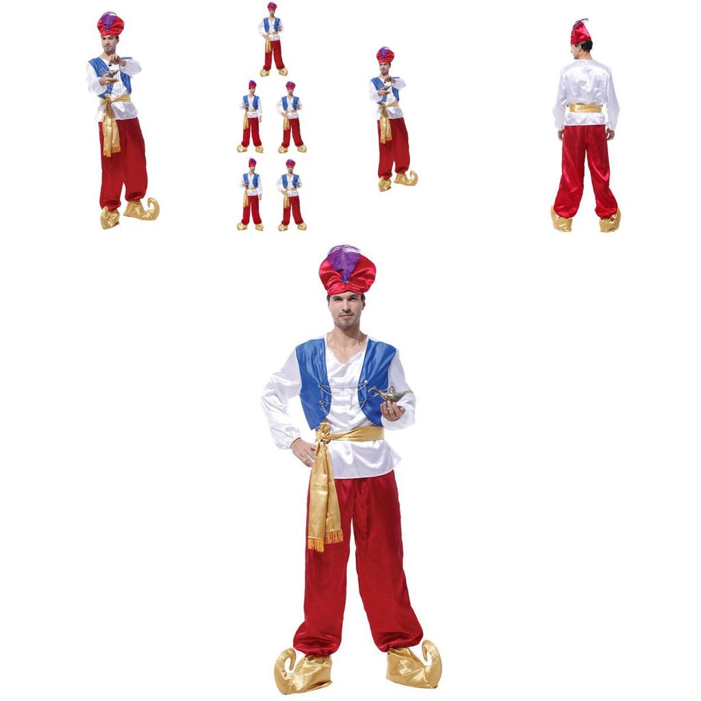 Exquisites Arabischer Prinz Kostüm für Herren Ideal für Halloween- und Cosplay-Veranstaltungen
