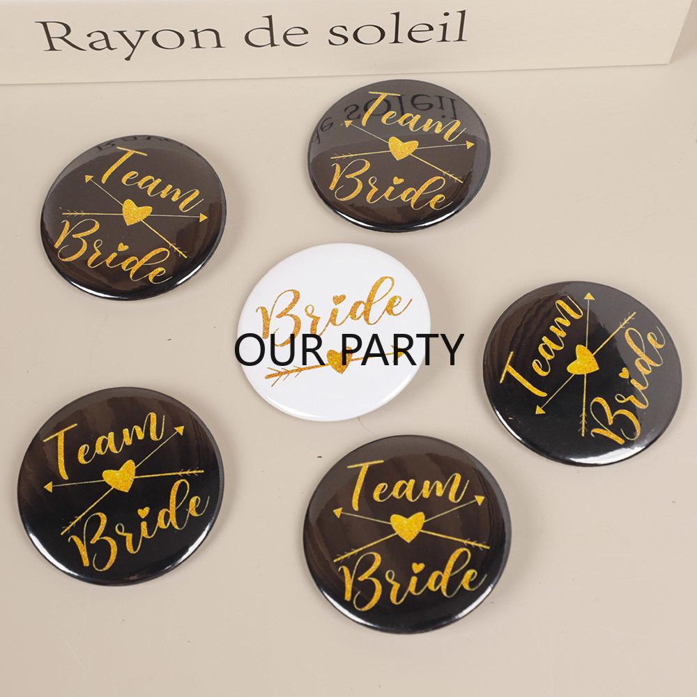 

6Pcs Team Bride To Be Badges Bridesmaid Tribe Gifts for Wedding Bridal Shower Decoration Bachelorette Hen Night Party Supplies