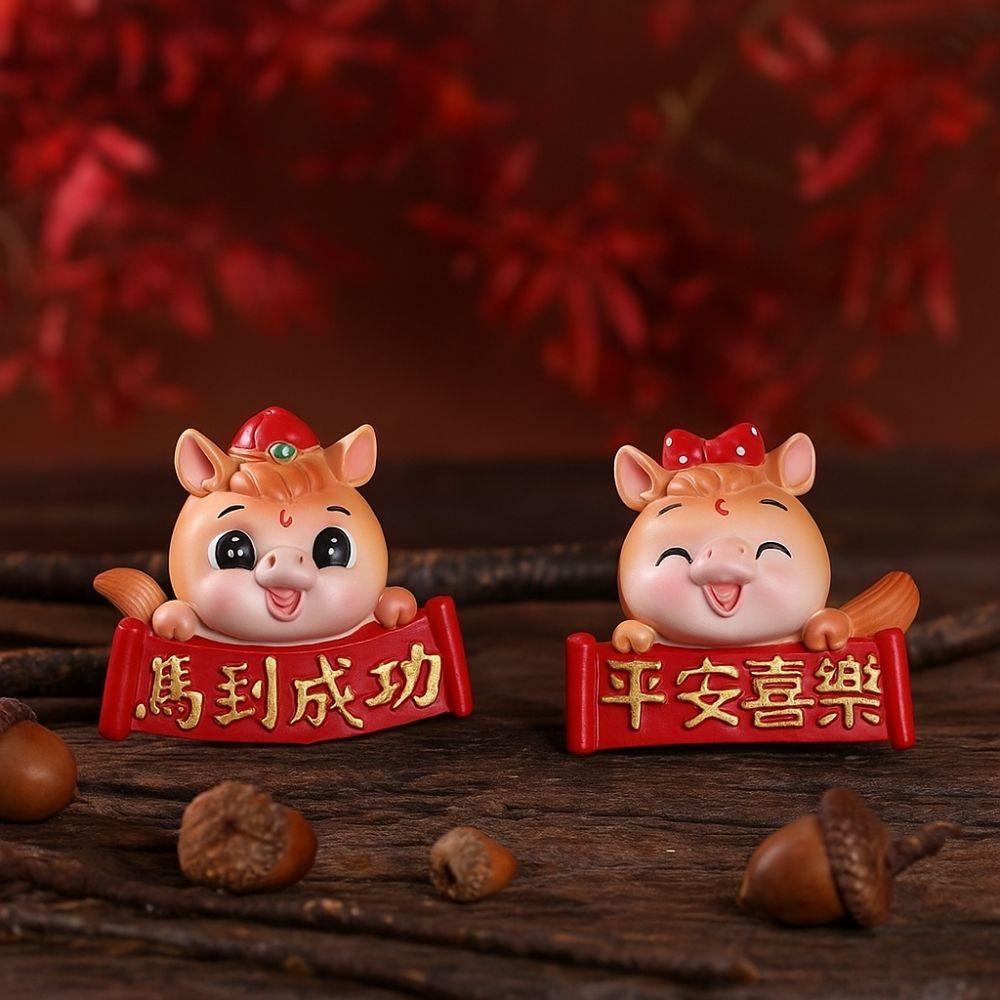 Resin 2026 Horse Figurines Funny Horse Figures Zodiac Horse Year Mascot Year of The Horse