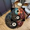 1pc home carpet yin yang floral design non-slip rug for office decor and living room gift ideas