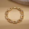 18k real gold electroplated zircon serpentine geometric buckle bracelet, environmentally friendly jewelry.