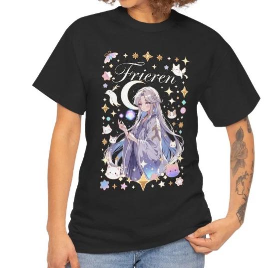 Фурен Небесная Магия Унисекс Футболка Милый Фэнтези Аниме Манга Геймер Подарок Футболка 3XL